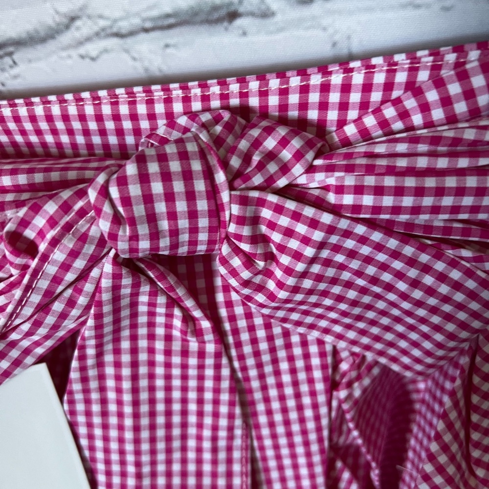 Scripted Gingham Tiered Ruffled Mini Skirt - Picture 9 of 11
